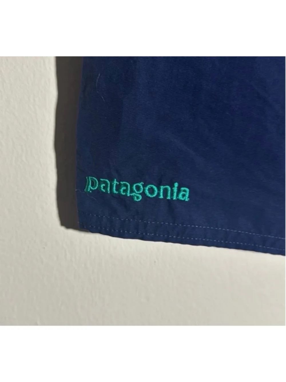 Patagonia Swim Board Shorts Size 33 Blue Green
